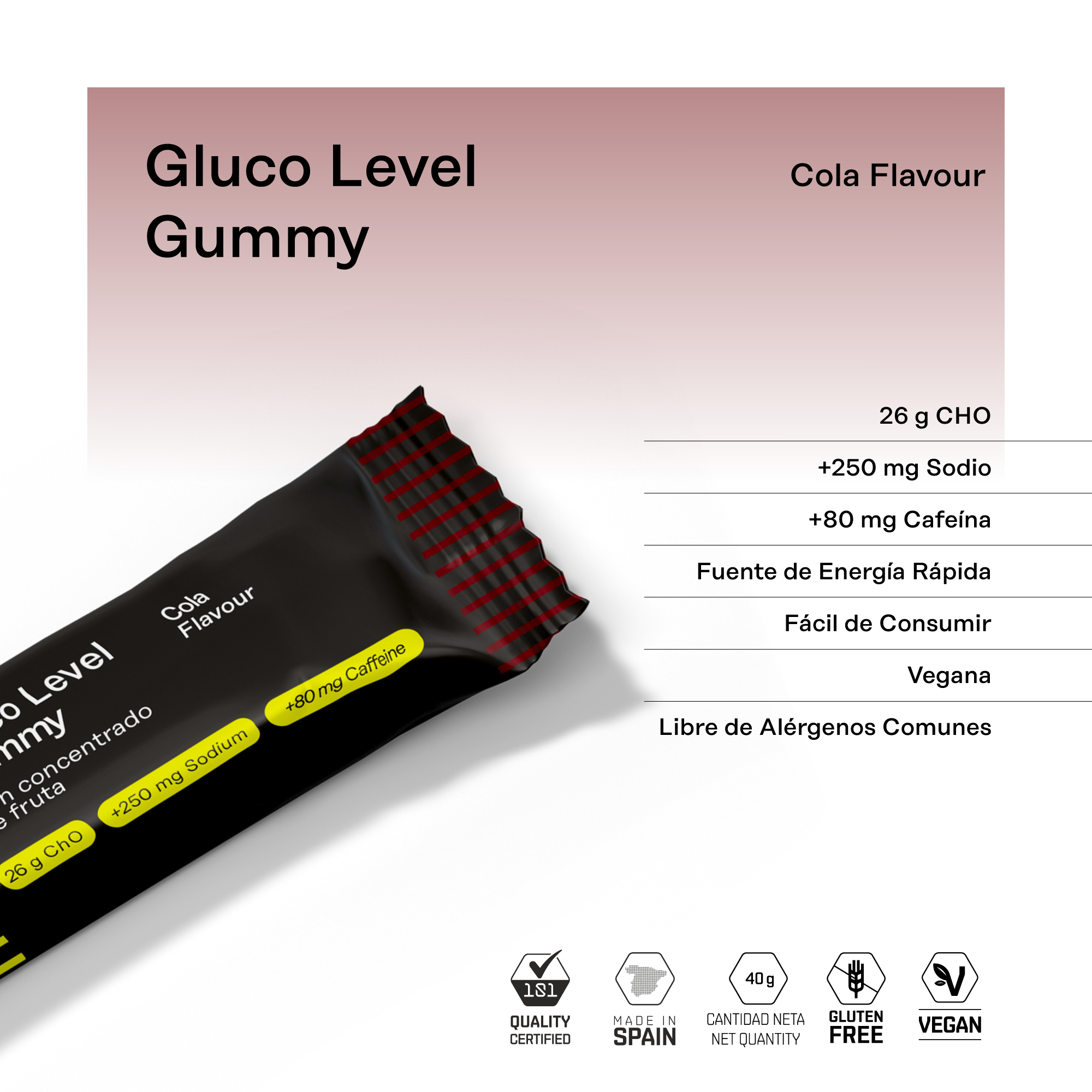 GLUCO LEVEL GUMMY - sabor Cola 40 g