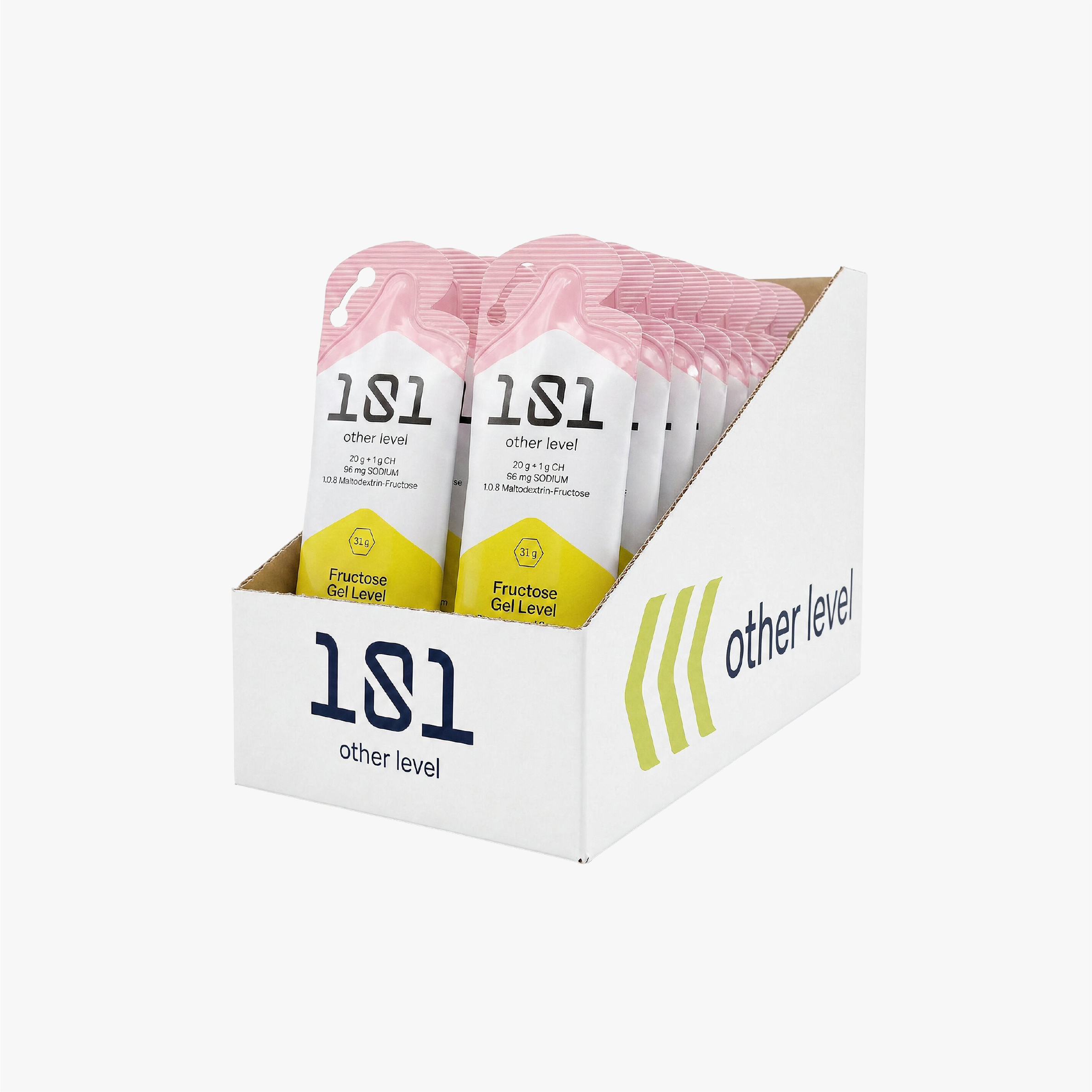 Pack 24 ud. FRUCTOSE GEL LEVEL - fresa y nata 31g