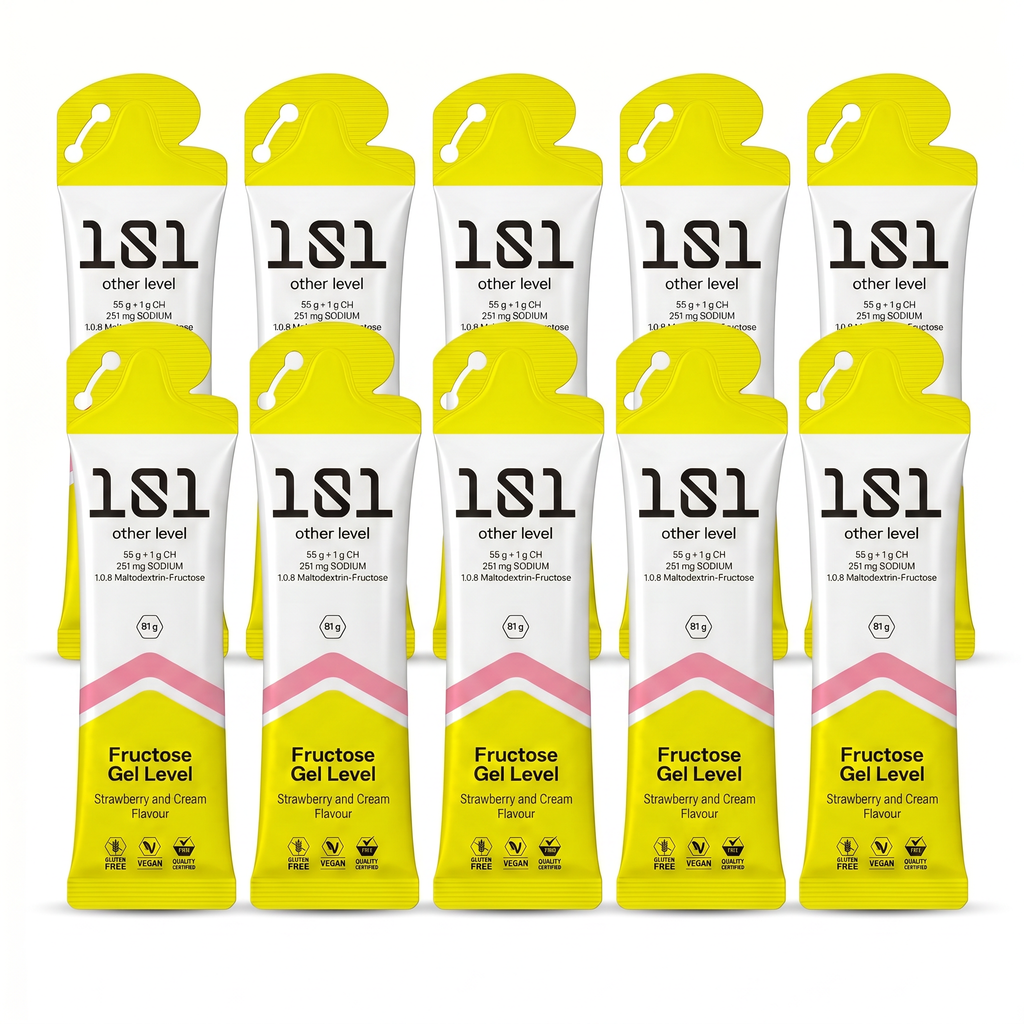 Pack 10 ud. FRUCTOSE GEL LEVEL - sabor Fresa y Nata 81 g