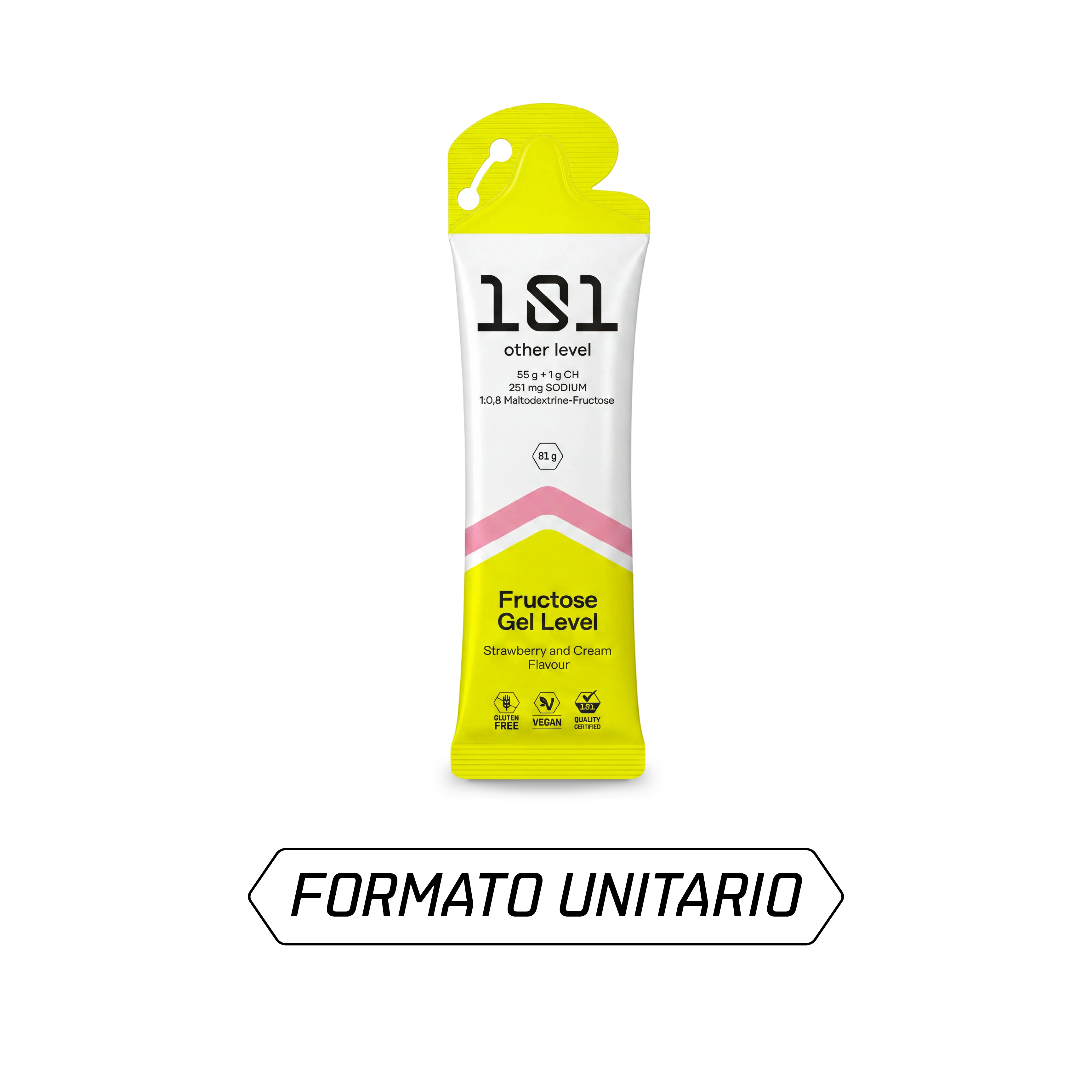Pack 24 ud. FRUCTOSE GEL LEVEL - sabor Fresa y Nata 81 g