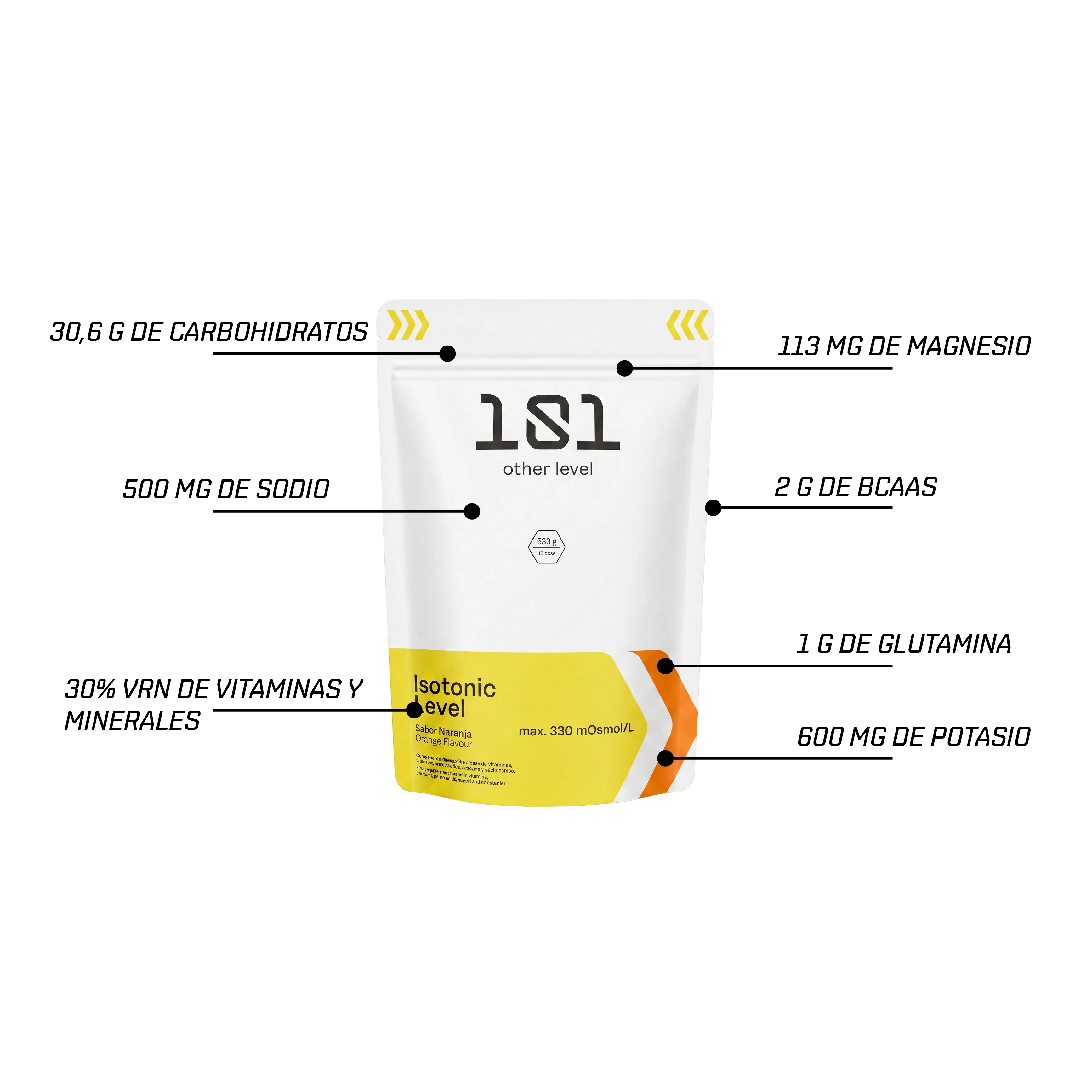 ISOTONIC LEVEL - sabor Naranja