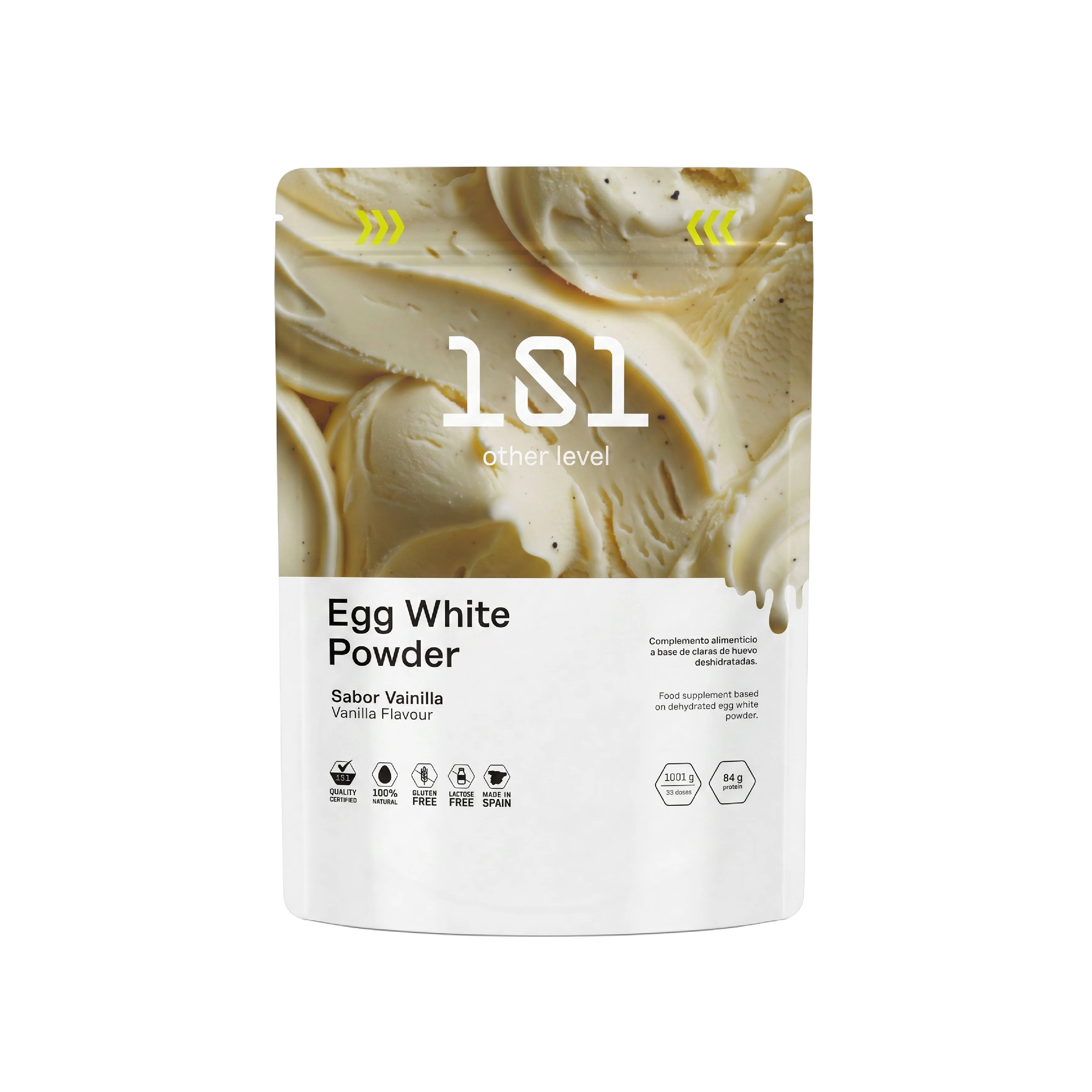 EGG WHITE PROTEIN POWDER 1001 g - sabor Vainilla + mini Shaker de regalo