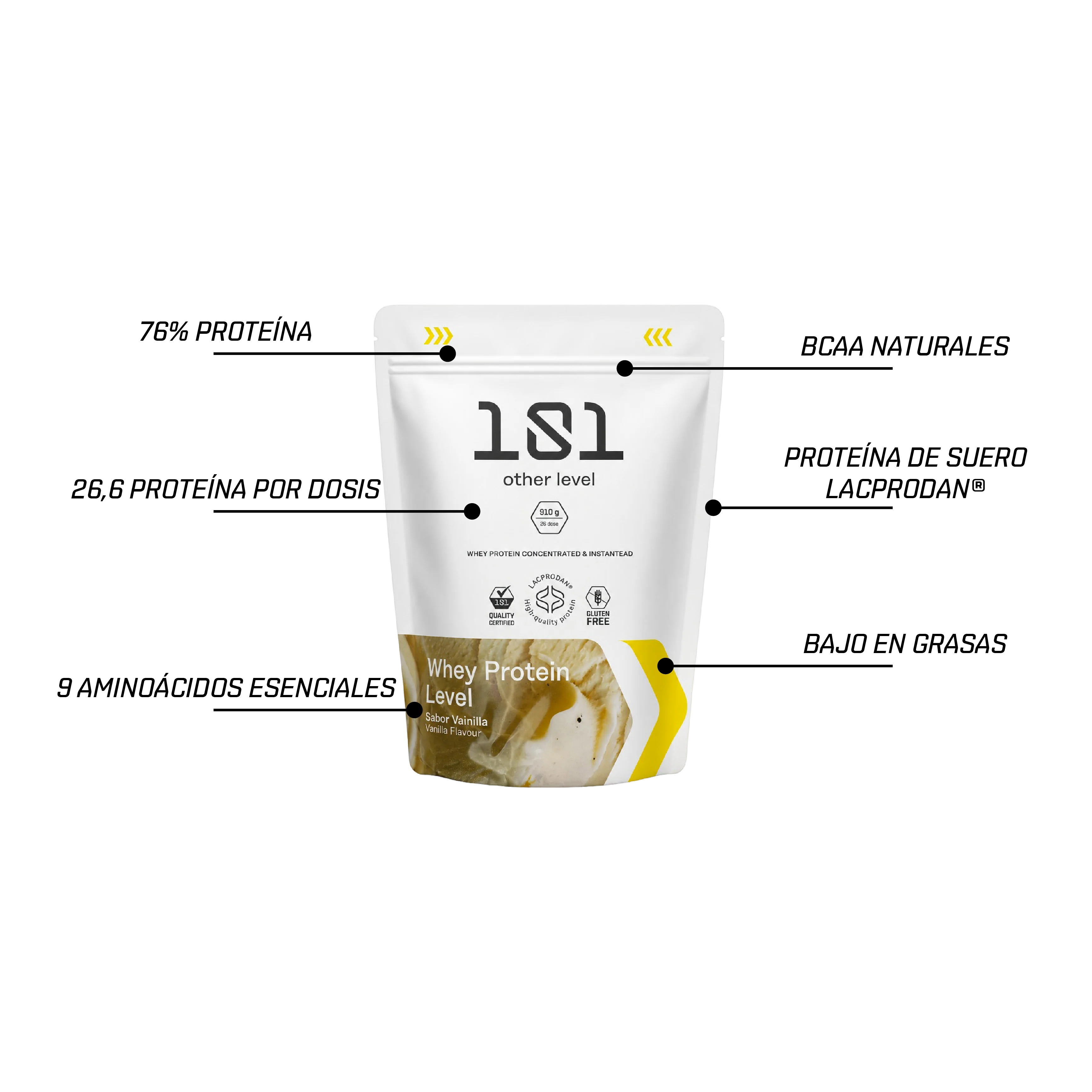 WHEY PROTEIN LEVEL LACPRODAN® 910 g - sabor Vainilla