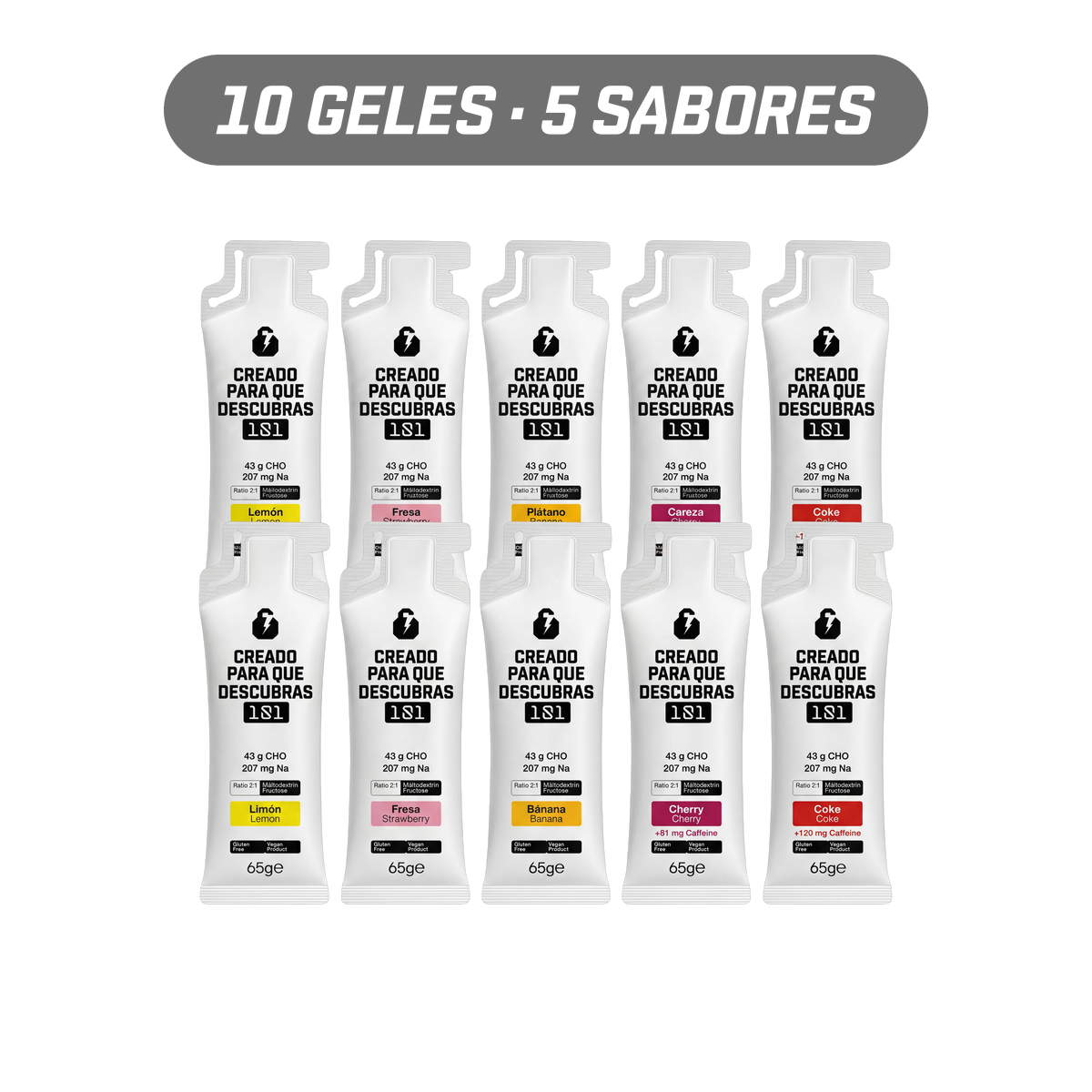 Pack degustación 10 geles energéticos UNLOCK surtidos - 101 Other Level