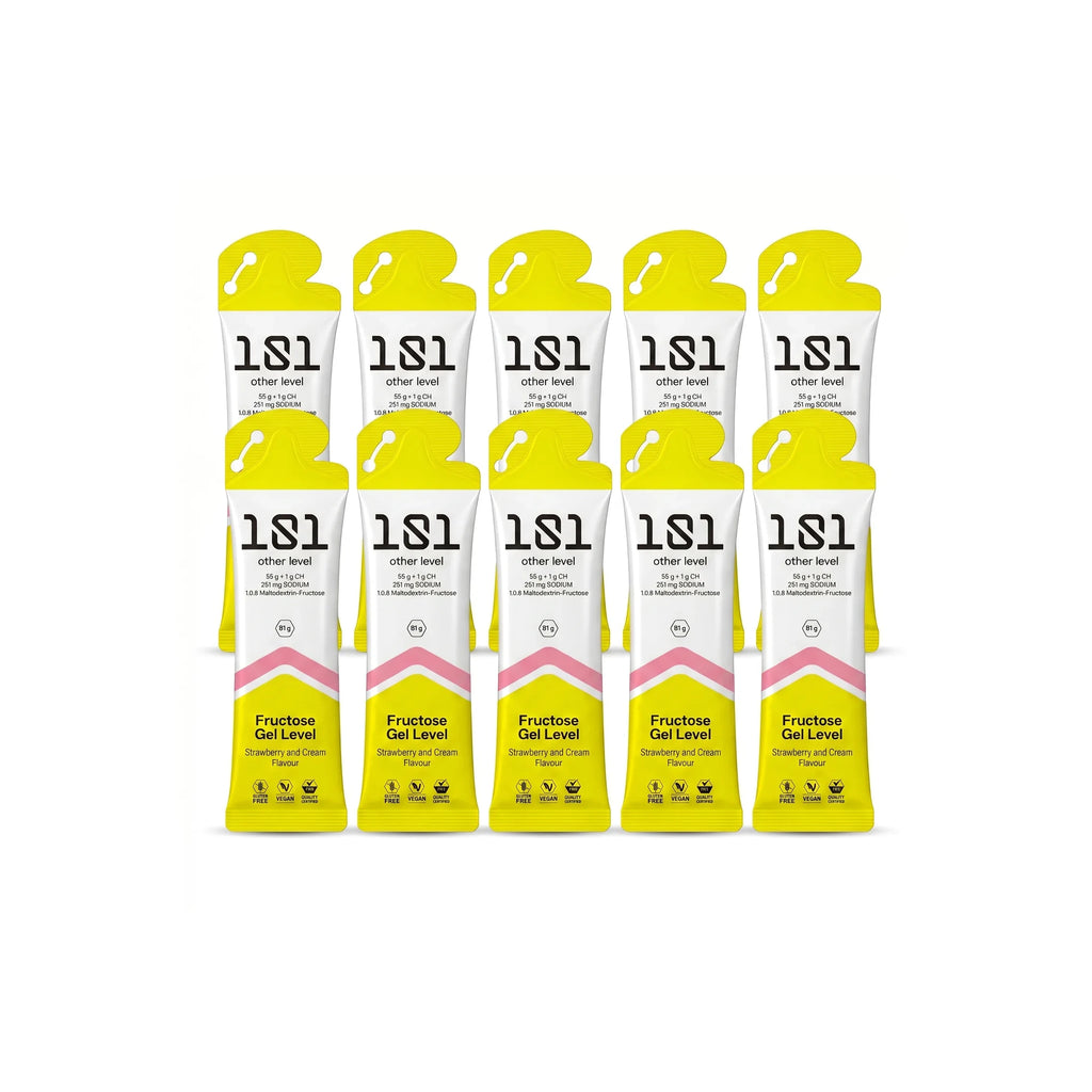 Pack 10 ud. FRUCTOSE GEL LEVEL - sabor Fresa y Nata 81 g - 101 Other Level