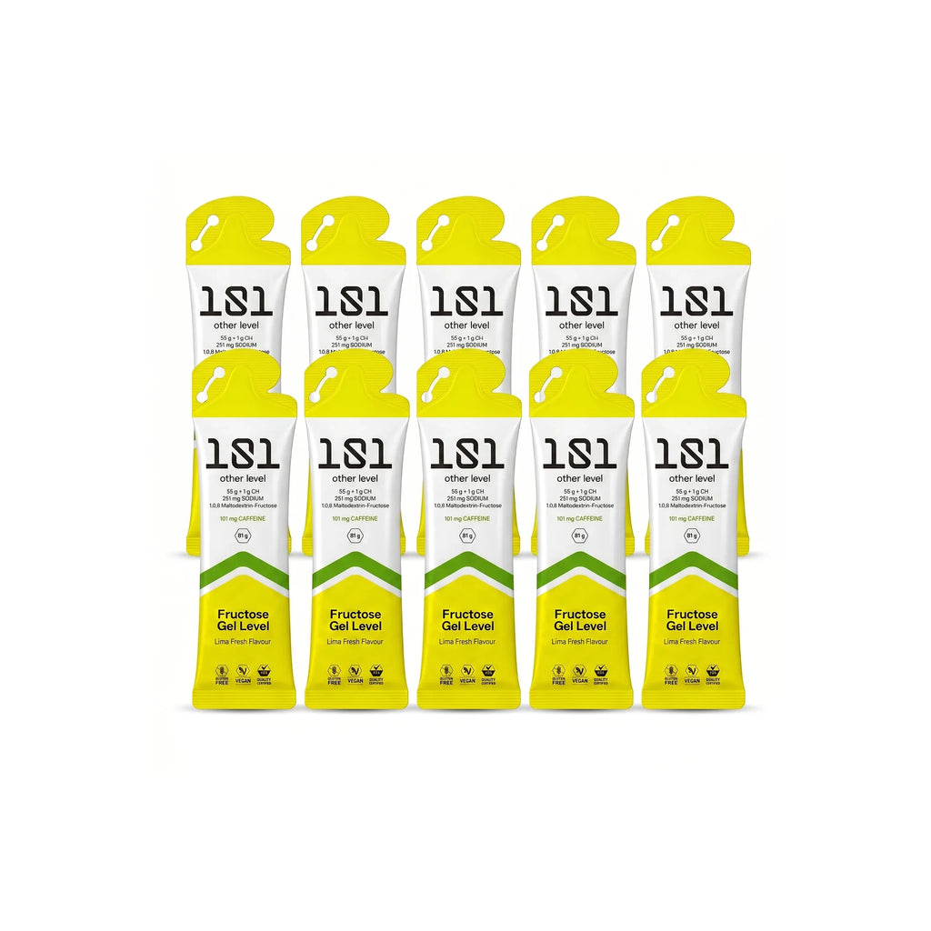 Pack 10 ud. FRUCTOSE GEL LEVEL con Cafeína - sabor Lima Fresh 81 g - 101 Other Level