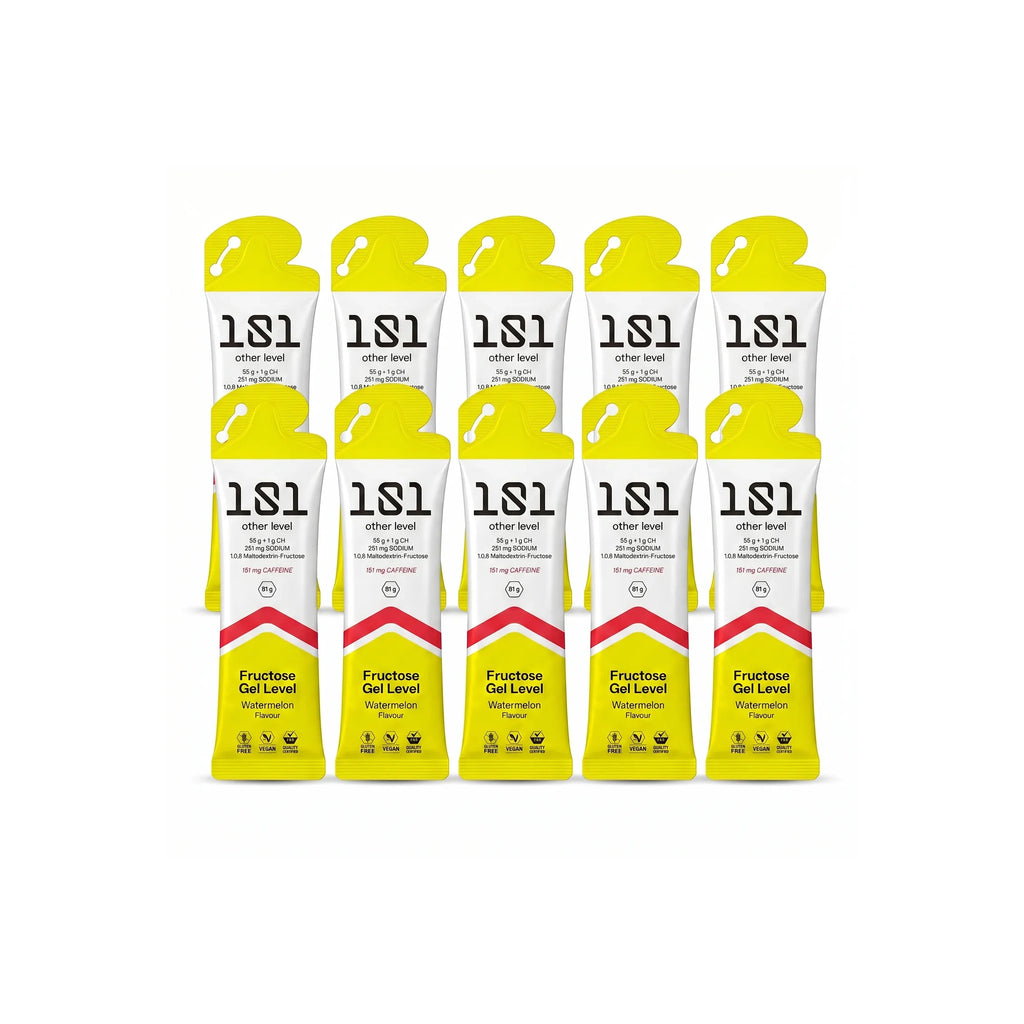 Pack 10 ud. FRUCTOSE GEL LEVEL con Cafeína - sabor Sandía 81 g - 101 Other Level