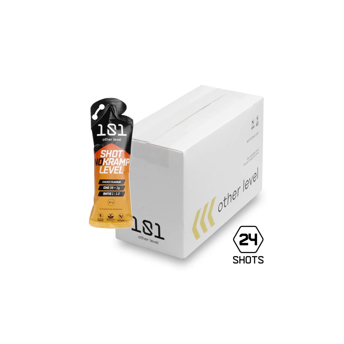 Pack 24 ud. SHOT NO-KRAMP LEVEL - sabor Energy 61g - 101 Other Level