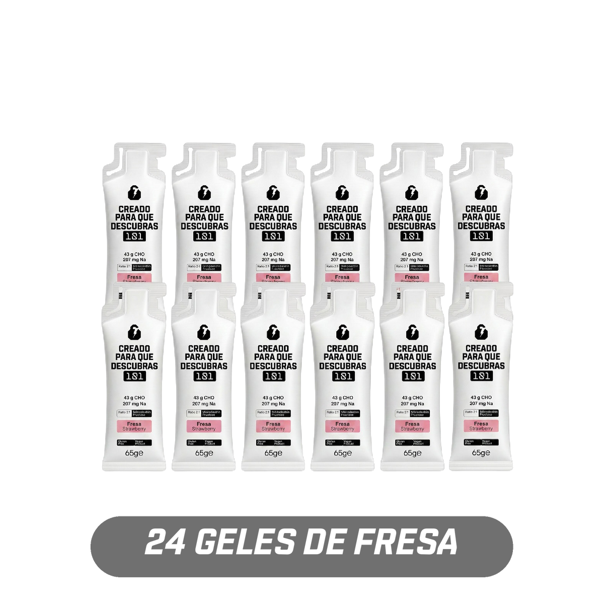 Pack 24 geles energéticos UNLOCK sabor Fresa 65 g - 101 Other Level