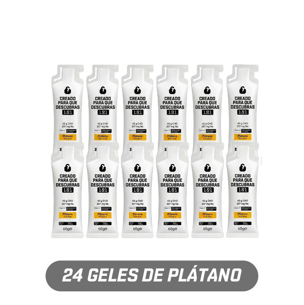 Pack 24 geles energéticos UNLOCK sabor Plátano 65 g - 101 Other Level