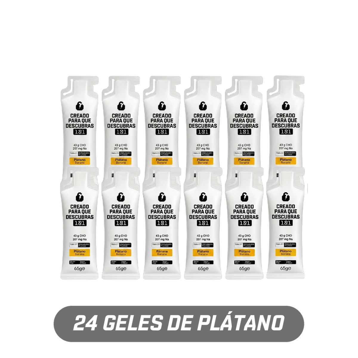 Pack 24 geles energéticos UNLOCK sabor Plátano 65 g - 101 Other Level