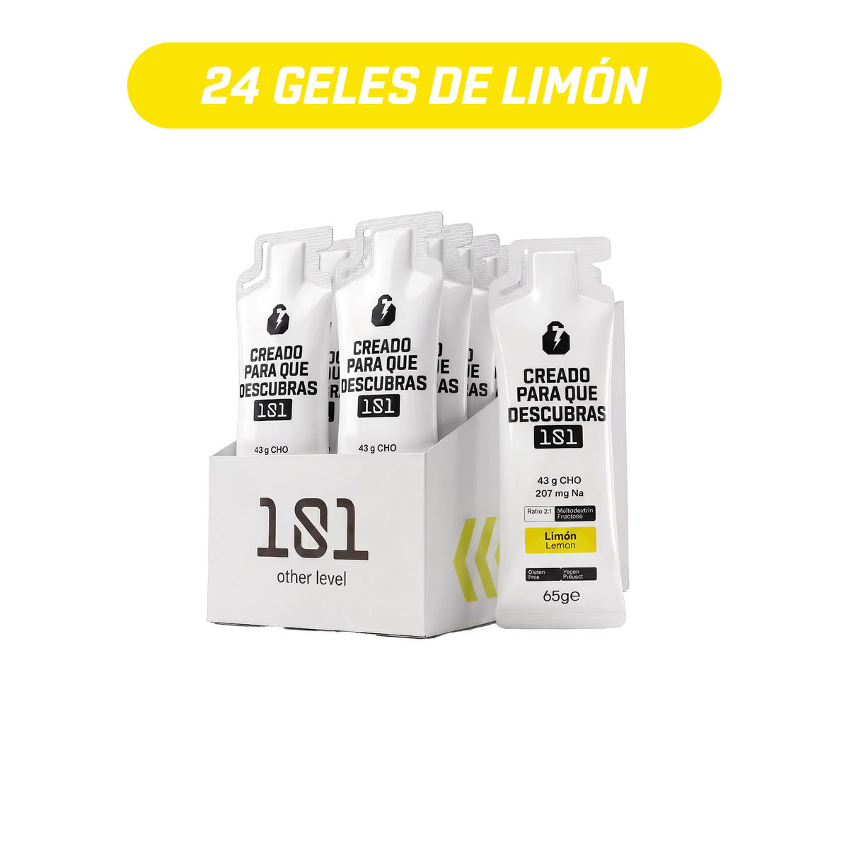 Pack 24 geles energéticos UNLOCK sabor Limón 65 g - 101 Other Level