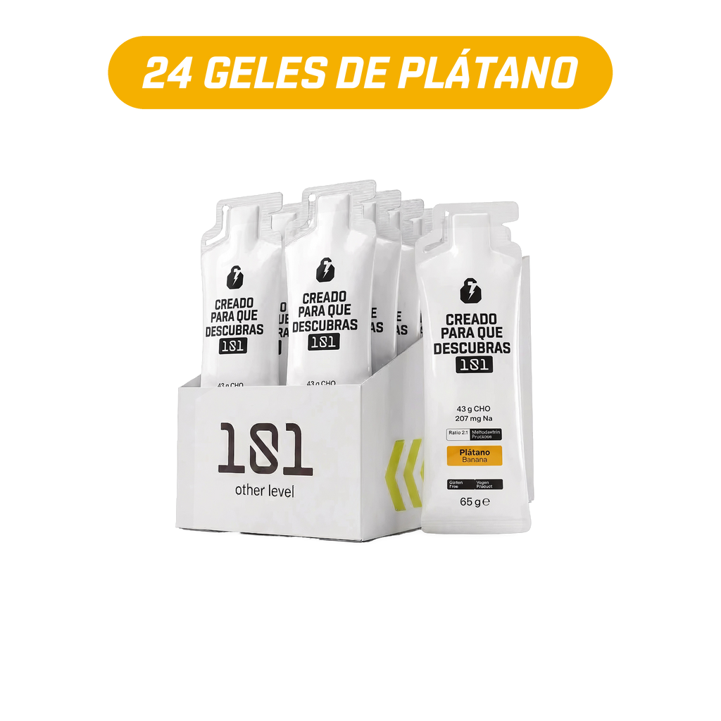 Pack 24 geles energéticos UNLOCK sabor Plátano 65 g - 101 Other Level