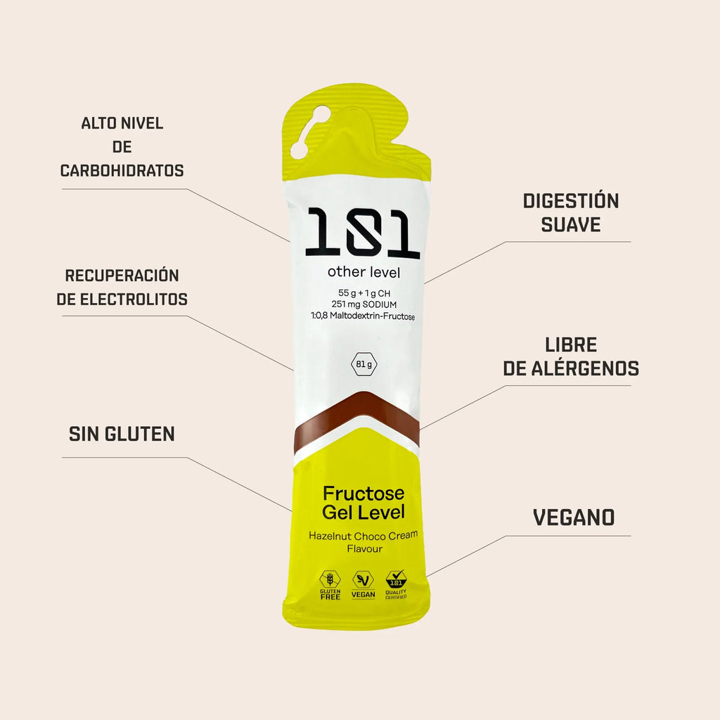 Pack 24 ud. FRUCTOSE GEL LEVEL - sabor Crema de Chocolate 81 g - 101 Other Level