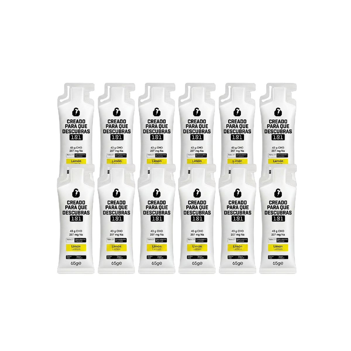 Pack 12 geles energéticos UNLOCK sabor Limón 65 g - 101 Other Level