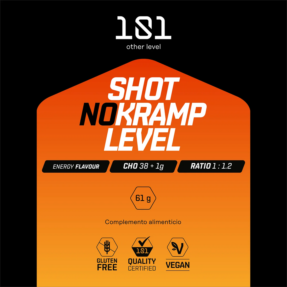 Pack 24 ud. SHOT NO-KRAMP LEVEL - sabor Energy 61g - 101 Other Level